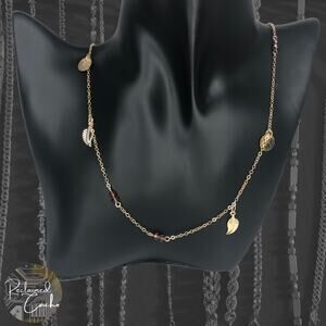 Gold Purple Leaves Necklace